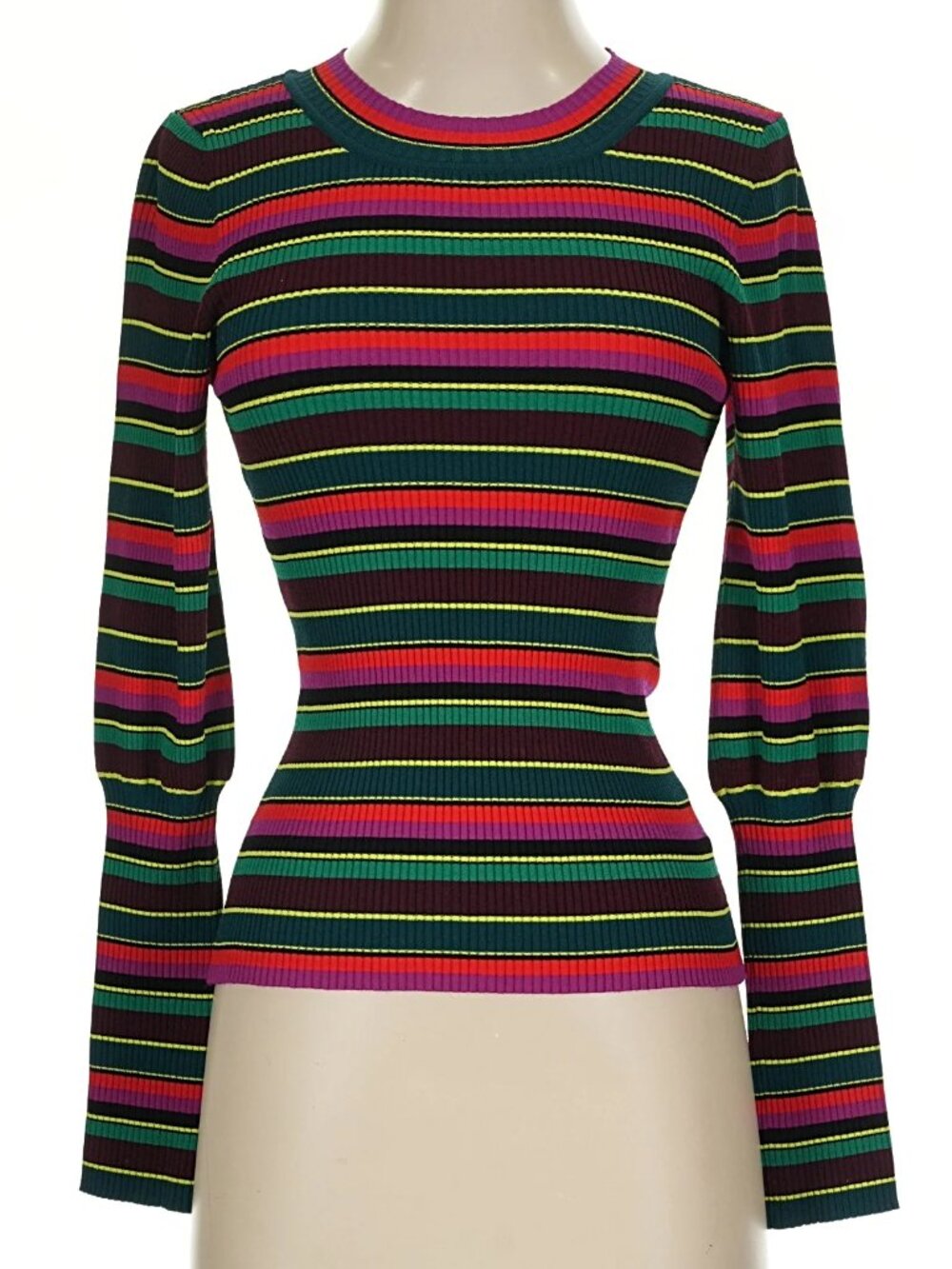 Milly Candycane Puff Sleeve Top - Small